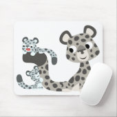 Tapis De Souris Caricature Snow Leopard et Cubs Mousepad (Avec souris)