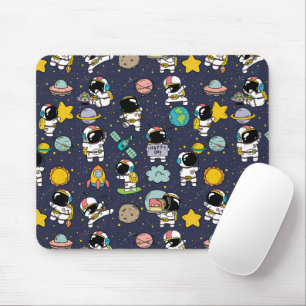 Tapis De Souris Caricature spatiale astronaute