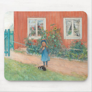 Tapis De Souris Carl Larsson - Brita avec un chat