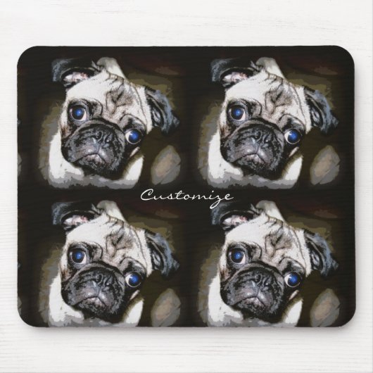 Tapis De Souris carlin aux yeux bleus mignon face Thunder_Cove (Devant)