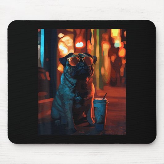 Tapis De Souris Carlin avec café glacé (Devant)