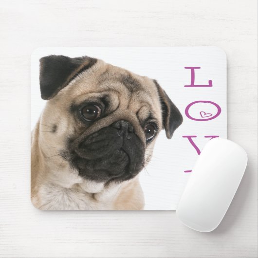 Tapis De Souris Carlin Chien Chien pourpre Love Hearve Love Mousep (Avec souris)