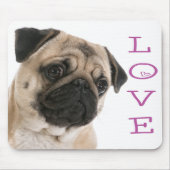 Tapis De Souris Carlin Chien Chien pourpre Love Hearve Love Mousep (Devant)