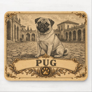 Tapis De Souris Carlin, Chien de Patrimoine Vintage