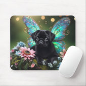 Tapis De Souris Carlin de fées florales Chiot Mousepad (Avec souris)