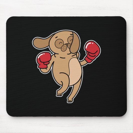 Tapis De Souris Carlin Dog fait la boxe (Devant)
