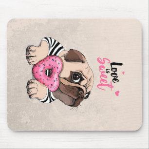 Tapis De Souris Carlin Dog Love Is Sweet Gift, Carlin Lover Idée c