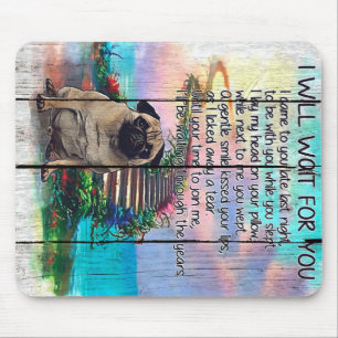 Tapis De Souris Carlin Je Vais T'Attendre, Don Carlin Lover, Chien