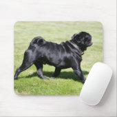 Tapis De Souris Carlin noir haletant tout en marchant (Avec souris)