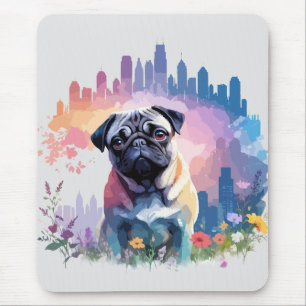 Tapis De Souris Carlin Vector Art Animal Dans La Majestic Nature S