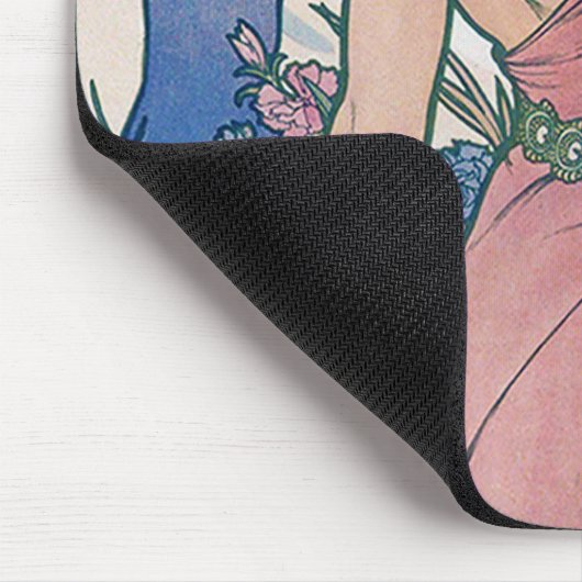 Tapis De Souris Carnation (Quatre Fleurs), Alphonse Mucha (Coin)