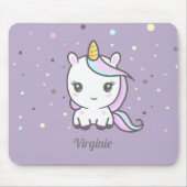 Tapis De Souris Carnet de souris violet Unicorne (Devant)