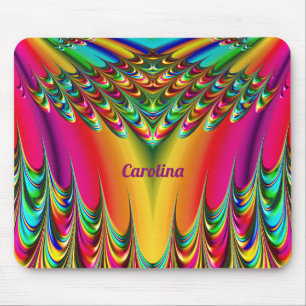 Tapis De Souris CAROLINA ~ Zany Hot Jaune, Bleu, Vert et Rose
