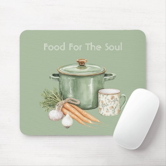 Tapis De Souris Carottes Pot Vert (Avec souris)