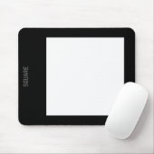 Tapis De Souris Carré - Blanc sur noir (Avec souris)