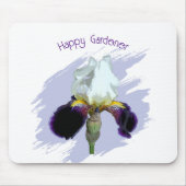 Tapis de souris carré Iris violet et blanc (Devant)