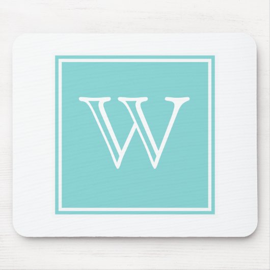Tapis De Souris Carré turquoise Monogram Mousepad (Devant)