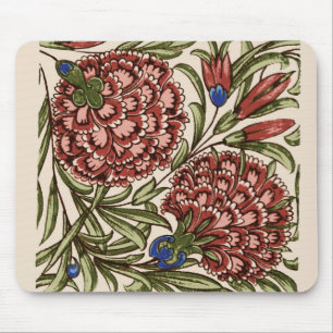 Tapis De Souris Carreau de fleur d'œillet Art antique