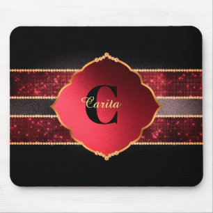Tapis De Souris Carreau rouge Monogramme Souris