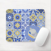 Tapis De Souris Carreaux bleus et araignées (Avec souris)