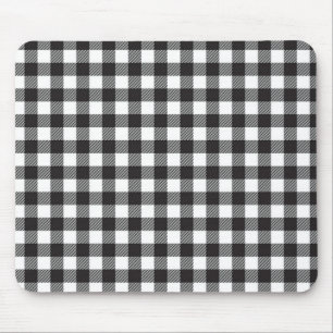 Tapis De Souris Carreaux de buffle noir et blanc