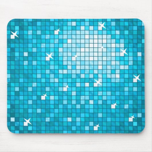 Tapis De Souris Carreaux Disco Mousepac bleu horizontal (Devant)