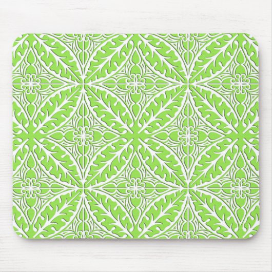 Tapis De Souris Carreaux marocains - vert citron et blanc (Devant)
