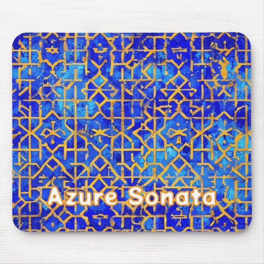Tapis De Souris Carrelage bleu Mosaic Motif Mousepad (Devant)