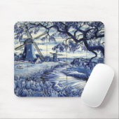 Tapis De Souris Carrelage de Delft avec le moulin à vent (Avec souris)