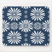 Tapis De Souris Carrelage floral Motif bleu blanc (Devant)