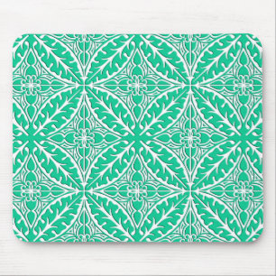 Tapis De Souris Carrelage marocain - turquoise et blanc