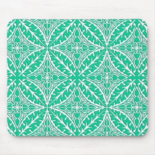 Tapis De Souris Carrelage marocain - turquoise et blanc (Devant)