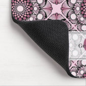 Tapis De Souris Carrelage monogramme Rose de cerise en fleurs Mand (Coin)