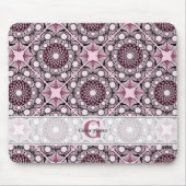 Tapis De Souris Carrelage monogramme Rose de cerise en fleurs Mand (Devant)