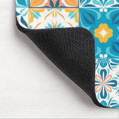 Tapis De Souris Carrelage orange et bleu (Coin)