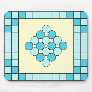 Tapis De Souris Carrés bleus et cercles Motif