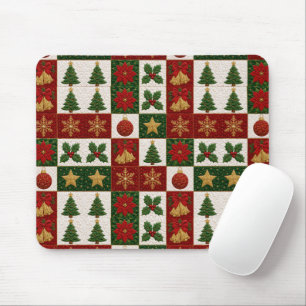 Tapis De Souris Carrés de courtepointe de Noël