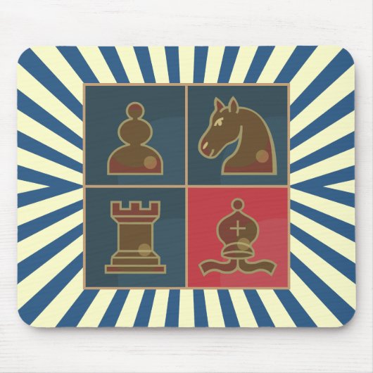 Tapis De Souris Carrés d'échecs (Devant)