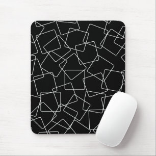 Tapis De Souris Carrés désordonnés noirs et blancs