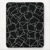 Tapis De Souris Carrés désordonnés noirs et blancs (Devant)