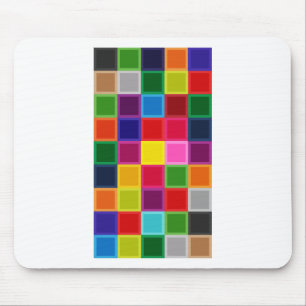 Tapis De Souris Carrés multicolores et rayures Girly