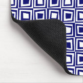 Tapis De Souris Carrés rétro - Marine profonde en blanc (Coin)