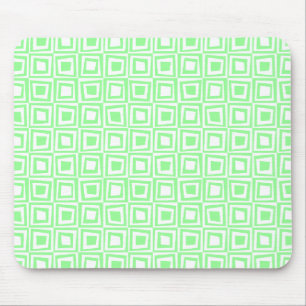 Tapis De Souris Carrés rétro - Mint vert sur blanc