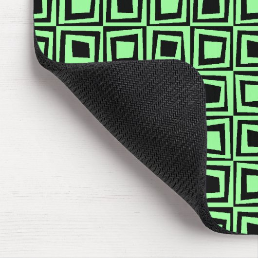 Tapis De Souris Carrés rétro - Mint vert sur noir (Coin)