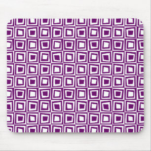 Tapis De Souris Carrés rétro - Plum sur blanc
