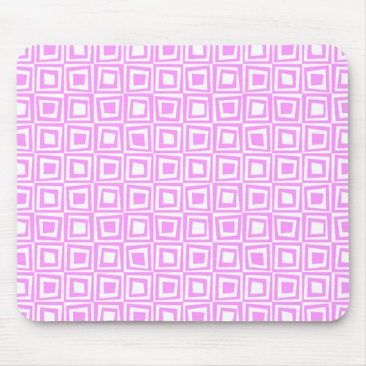 Tapis De Souris Carrés rétro - Violet clair sur blanc (Devant)