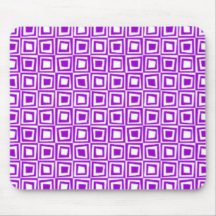 Tapis De Souris Carrés rétro - Violet sur blanc
