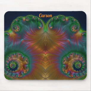 Tapis De Souris CARSON ~ Vert orange jaune et bleu