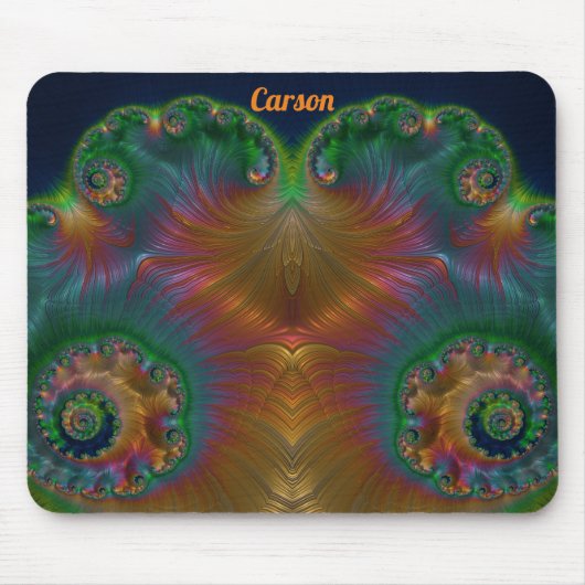 Tapis De Souris CARSON ~ Vert orange jaune et bleu (Devant)