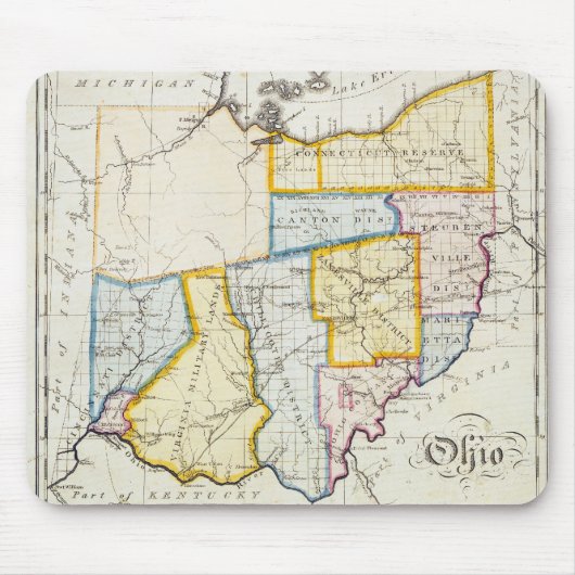 Tapis De Souris Carte 1812 de l'Ohio Mousepad (Devant)